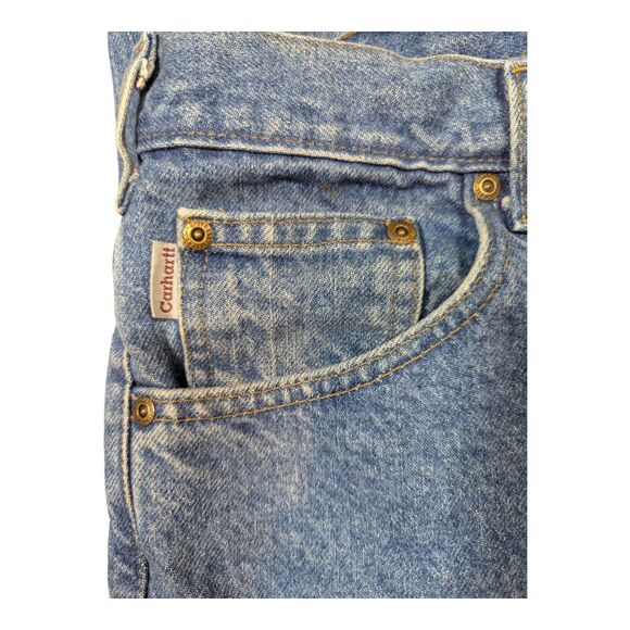 Carhartt Vintage Denim Jeans Mens Size 44x32 Medium Wash Wear Relaxed B17 STW - Picture 8 of 8